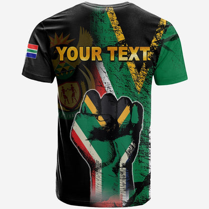 Custom South Africa T Shirt Flag Grunge Style