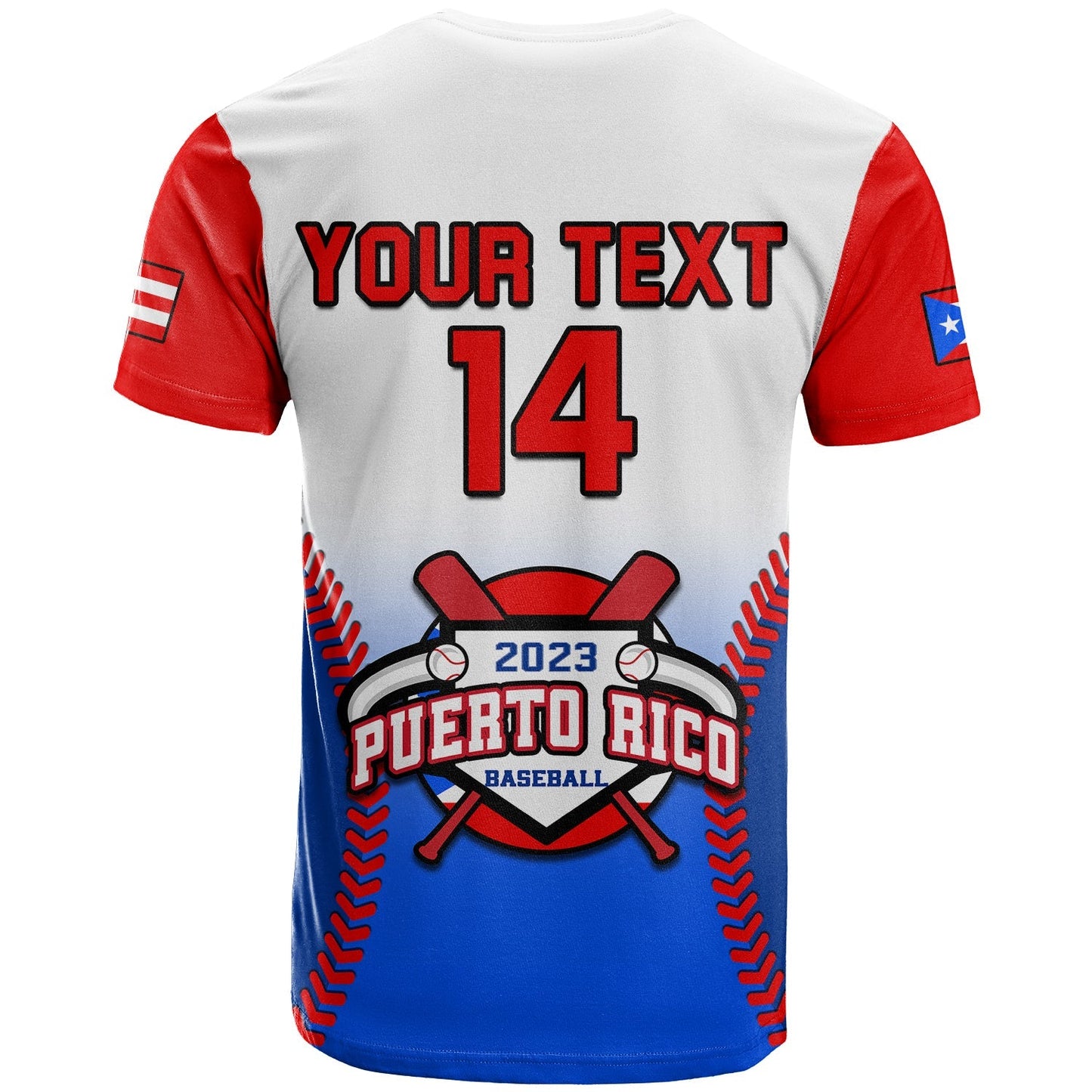 Custom Puerto Rico 2023 T Shirt Baseball Sporty Version