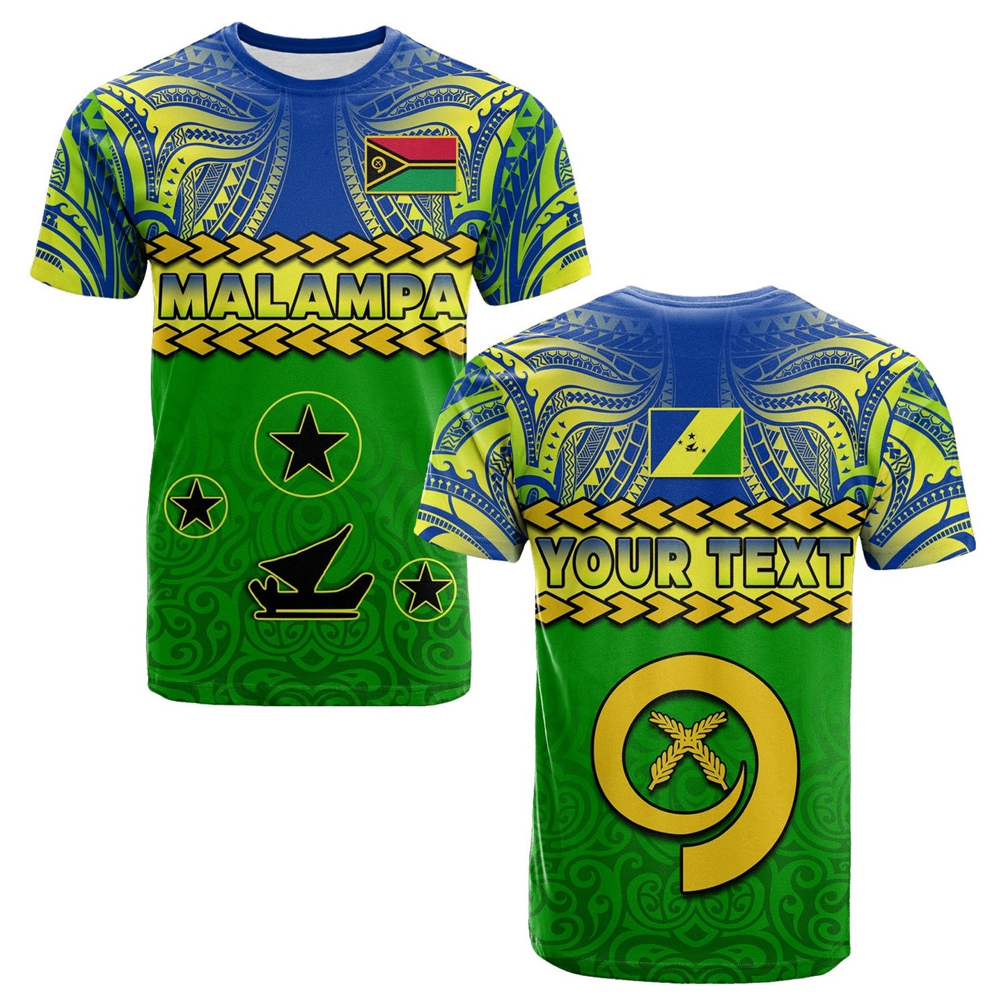 (Custom Personalised) Malampa Province T Shirt Vanuatu Pig Tusk Polynesian Flag Style