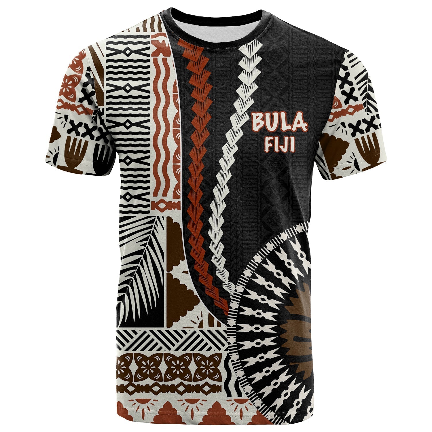 Bula Fiji T Shirt Masi Tapa Patterns Style
