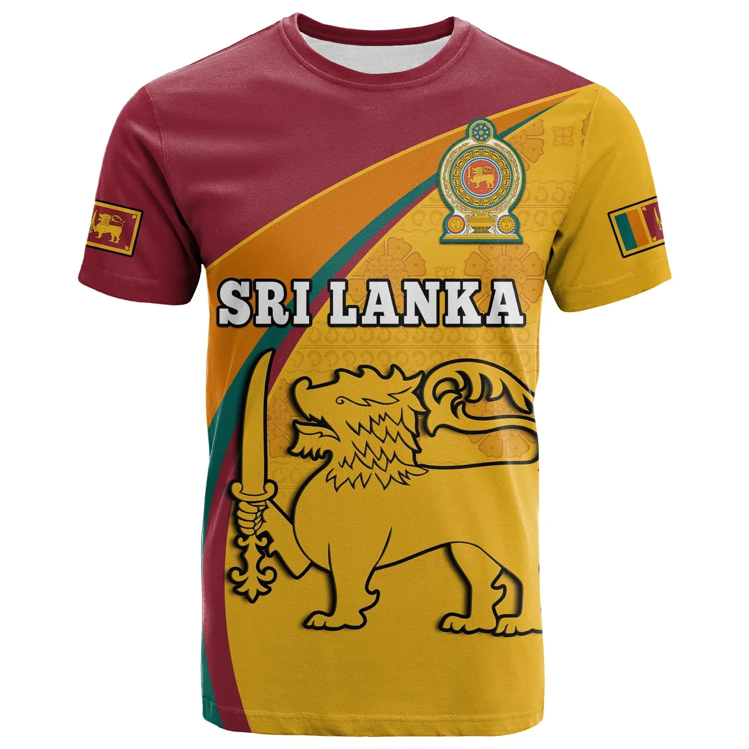 Sri Lanka T Shirt Sri Lankan Pattern Happy 75 Years Of Independence