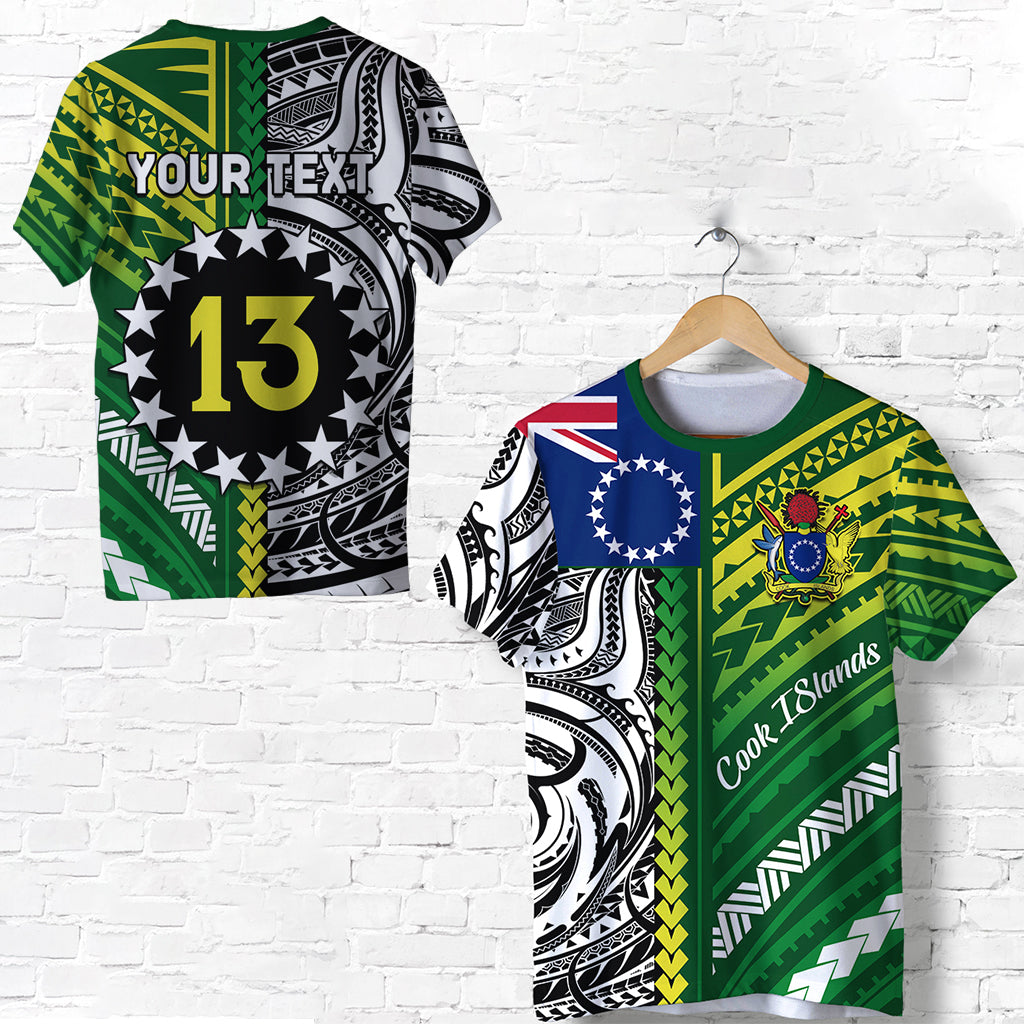 (Custom Personalised) Cook Islands Unique T Shirt Polynesia Pattern Custom Text and Number
