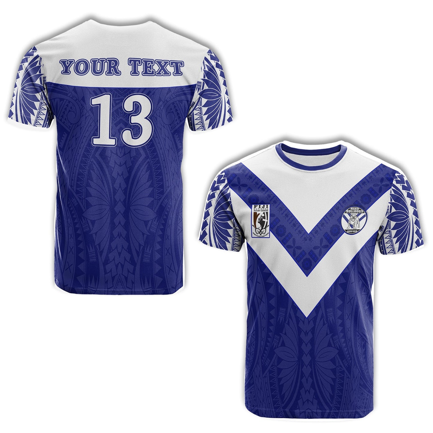 (Custom Personalised) Makoi Bulldogs T Shirt Forever Fiji Rugby Custom Text and Number