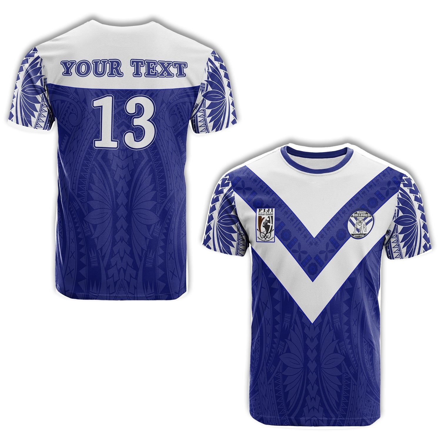 (Custom Personalised) Makoi Bulldogs T Shirt Forever Fiji Rugby Custom Text and Number