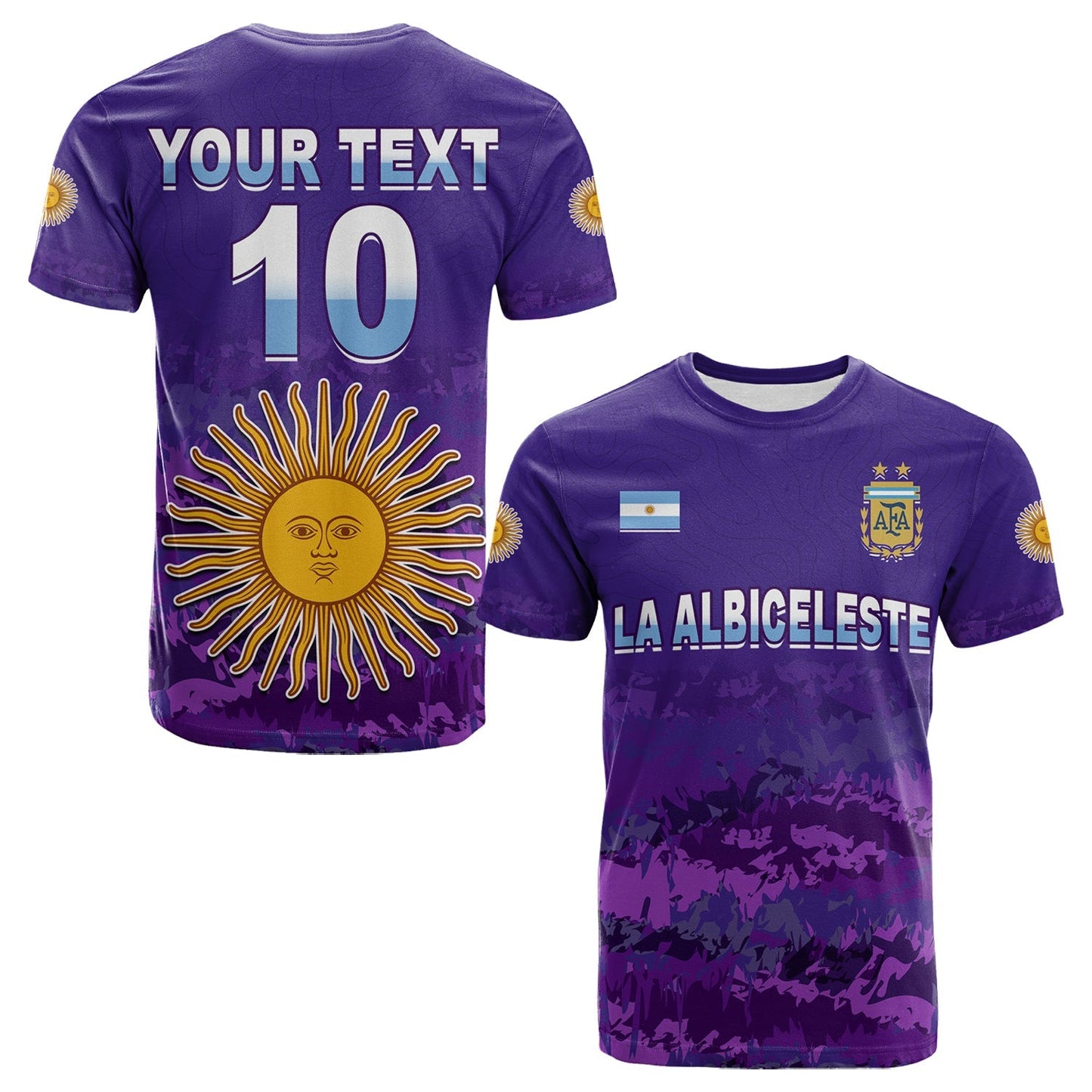 Custom Argentina Football T Shirt Go Champions La Albiceleste