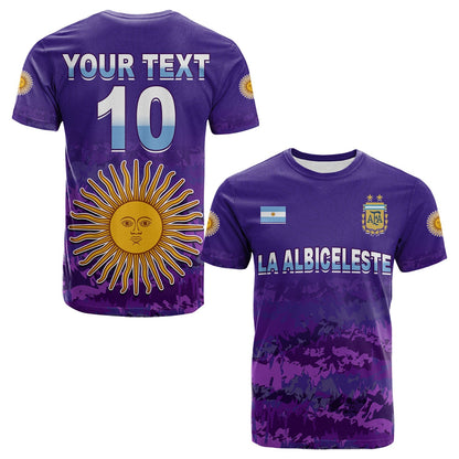 Custom Argentina Football T Shirt Go Champions La Albiceleste