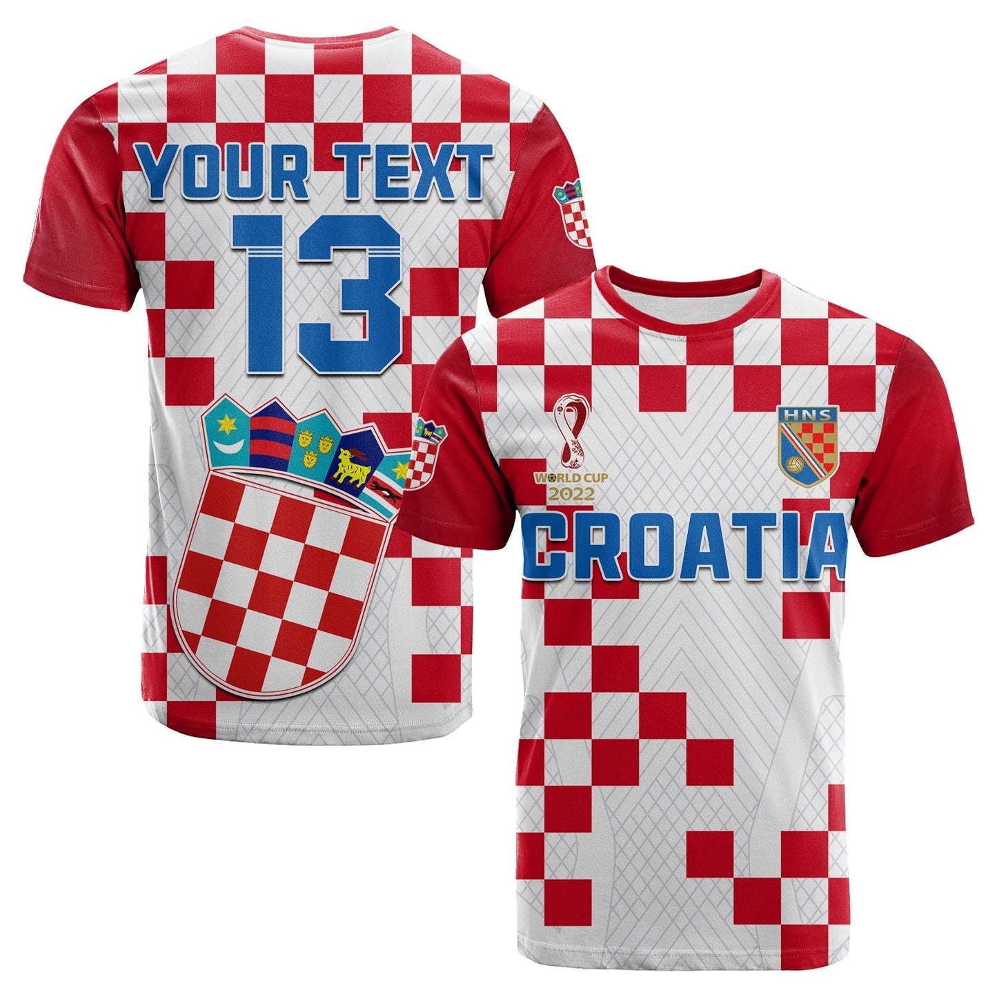Custom Croatia Football T Shirt Vatreni Hrvatska Champions 2022 World Cup