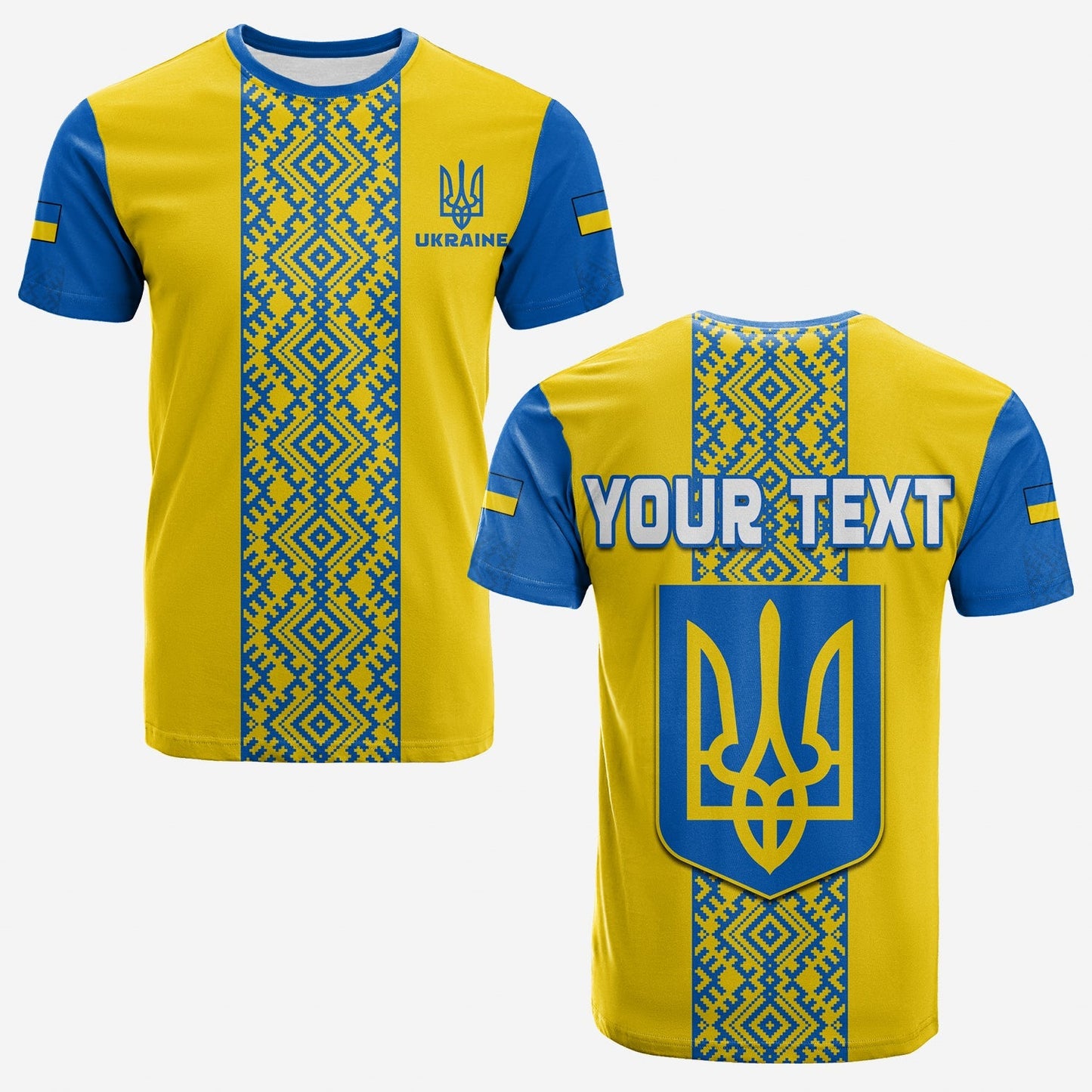 Custom Ukraine T Shirt Ukrainian Pattern