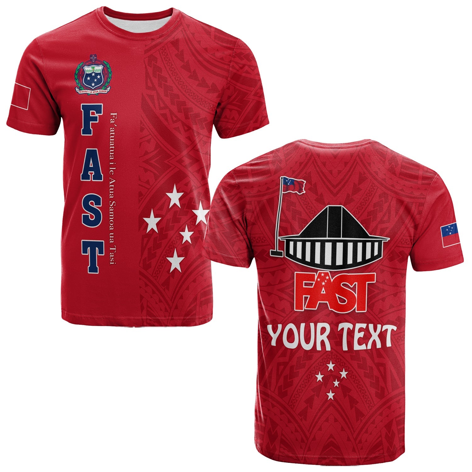 Custom Personalised F.A.S.T Samoa T Shirt We Ready Polynesian Samoan