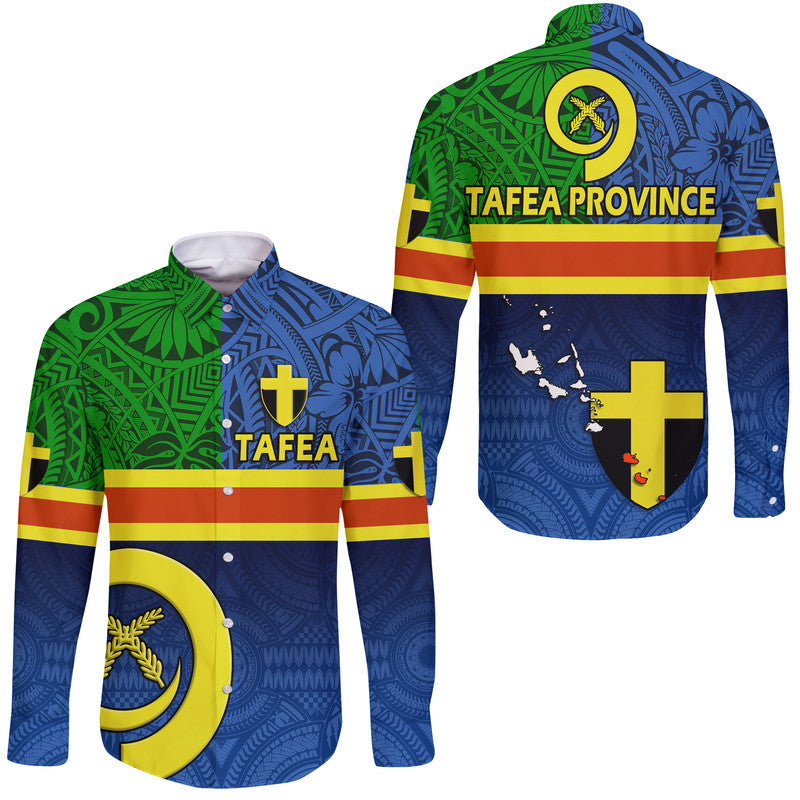 Vanuatu Tafea Province Day Hawaii Long Sleeve Button Shirt Tafea Flag Color Style