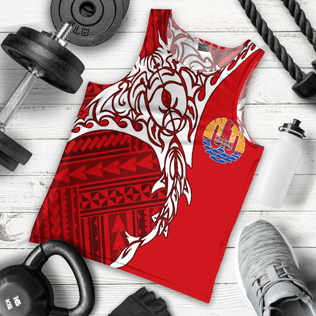 Tahiti French Polynesian Manta Spirit Guardian Tribal Pattern Men's Tank Top