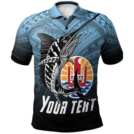 Tahiti Custom Personalized Polo Shirt - Polynesian Marlin Fish