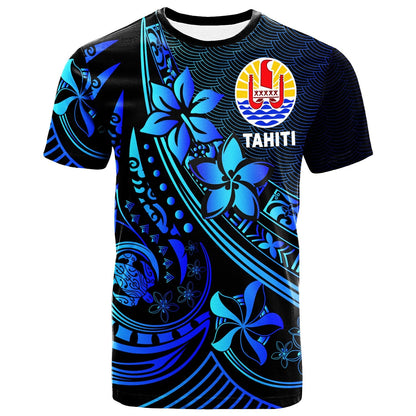 Tahiti T Shirt The Flow Of The Ocean Blue