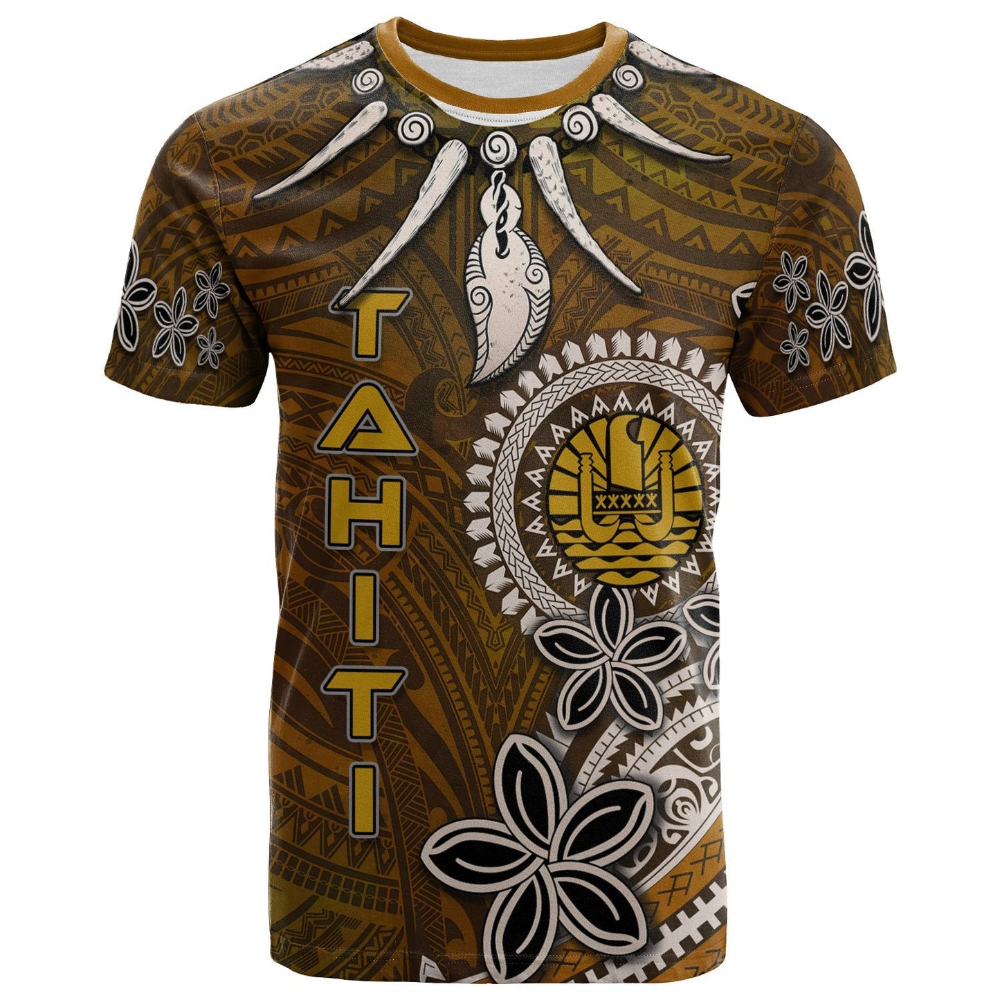 Tahiti T Shirt Polynesian Boar Tusk