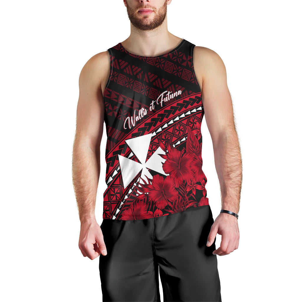 Wallis et Futuna Men Tank Top Tapa Hibiscus Vibes