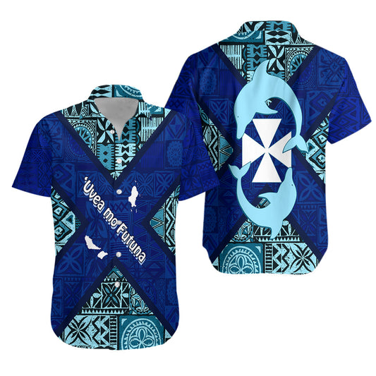 Uvea mo Futuna Dolphin Tapa Tribal Pattern Hawaiian Shirt