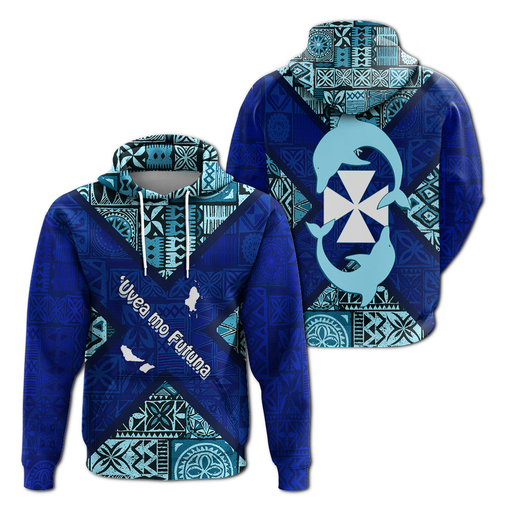 Uvea mo Futuna Dolphin Tapa Tribal Pattern Hoodie
