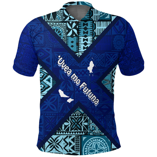 Uvea mo Futuna Dolphin Tapa Tribal Pattern Polo Shirt