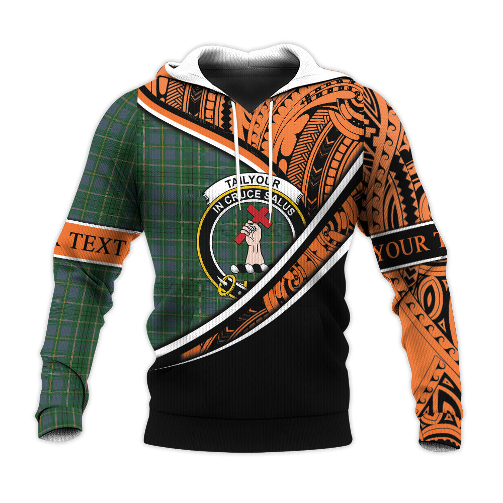 Printivon Taylor Knitted Hoodie Pattern Polynesian Custom Text
