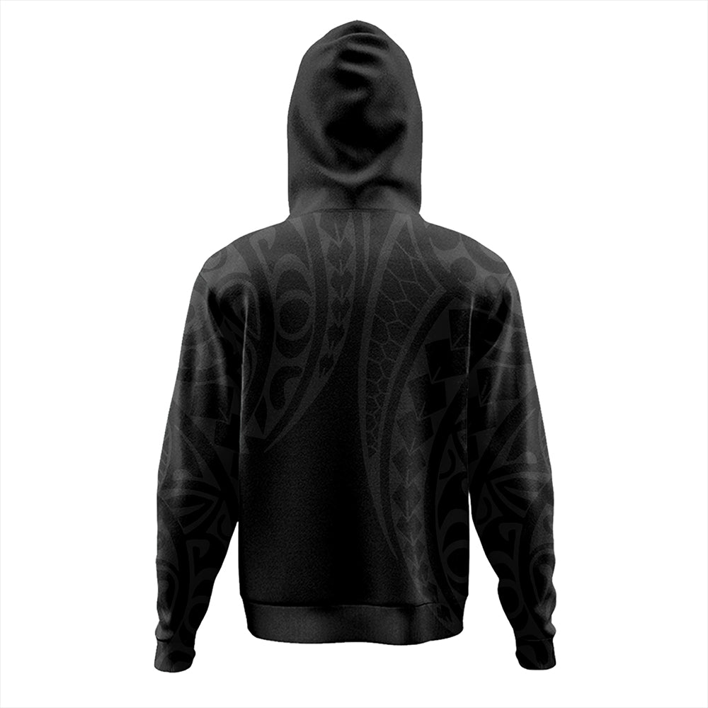The Philippines Hoodie Sun Gray Kakau Style Black Unisex Zip Hoodie