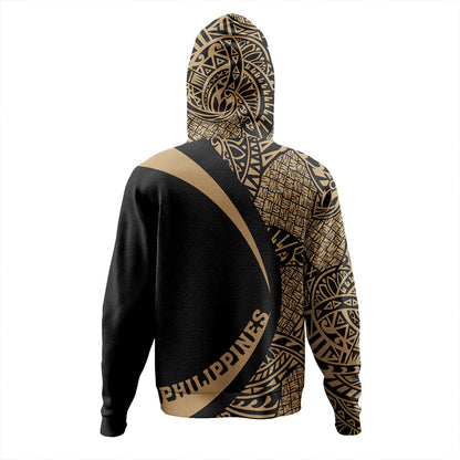 Philippines Hoodie Coat Of Arm Lauhala Gold Circle Style Zip Hoodie