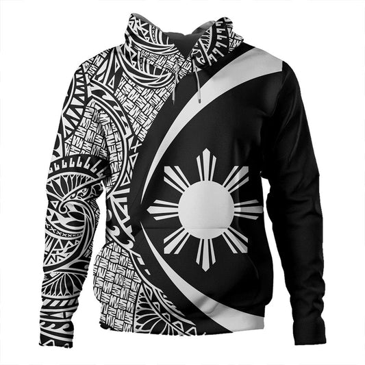 Philippines Hoodie Coat Of Arm Lauhala White Circle Style Zip Hoodie