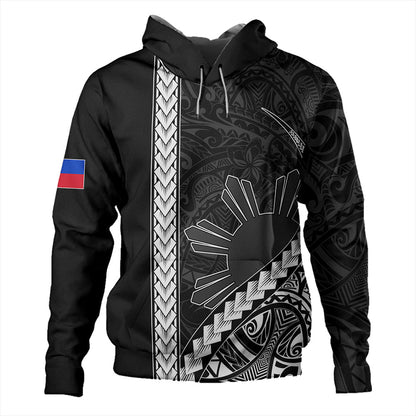 Philippines Hoodie Tribal Polynesian Sun Gray Unisex Printed Zip Hoodie