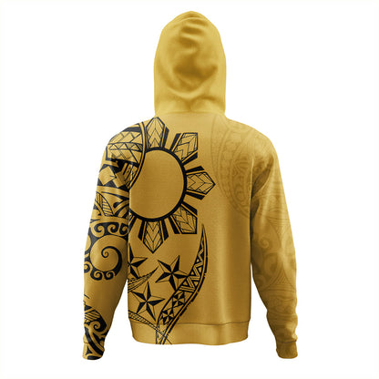 Philippines Hoodie Tribal Sun In My Heart Gold Style Unisex Printed Zip Hoodie