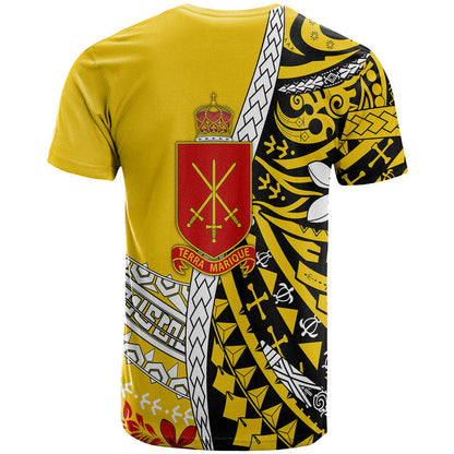 Tonga Terra Marique T Shirt Gold Polynesian Minimalist Style