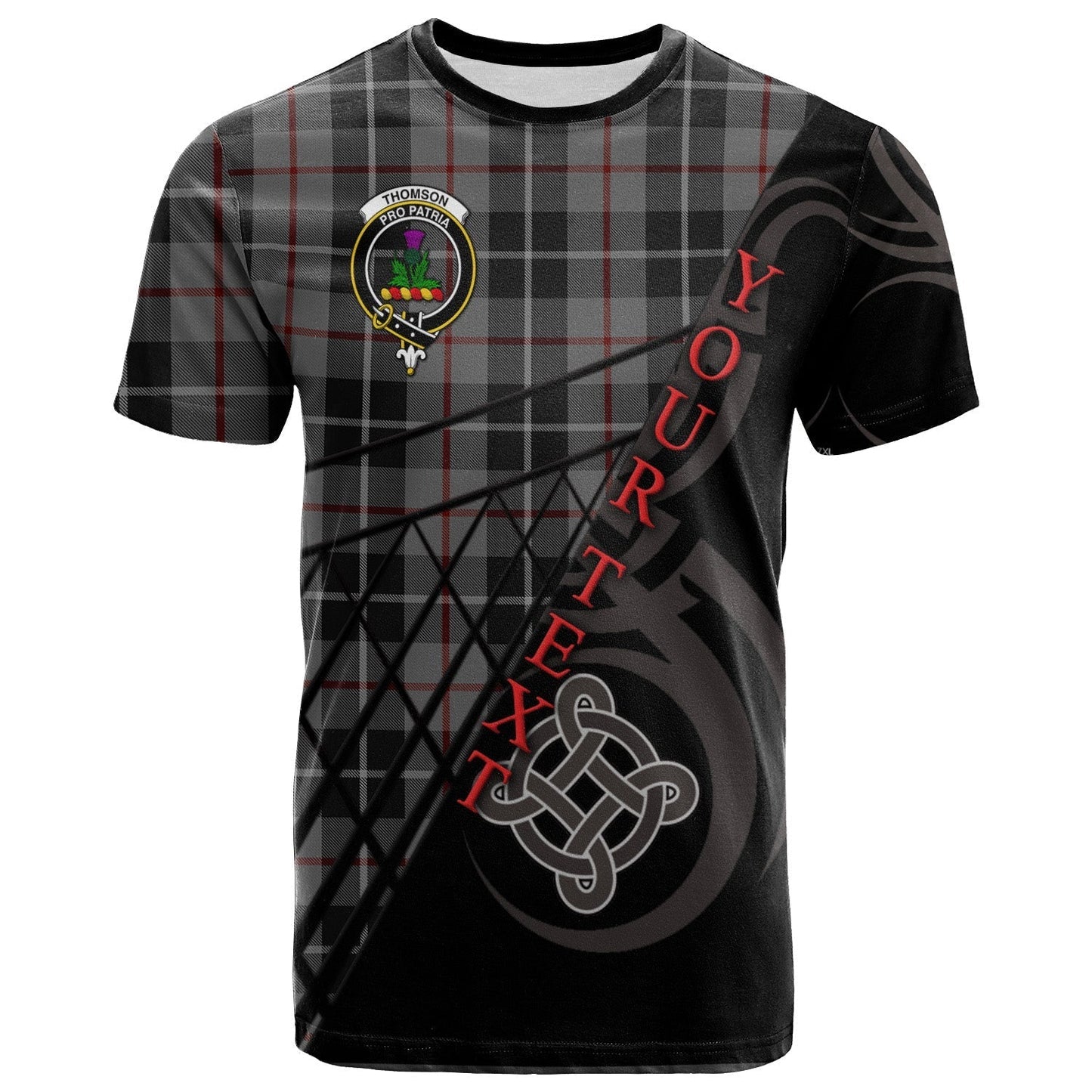 Printivon Thompson Grey T Shirt Pattern Celtic 
