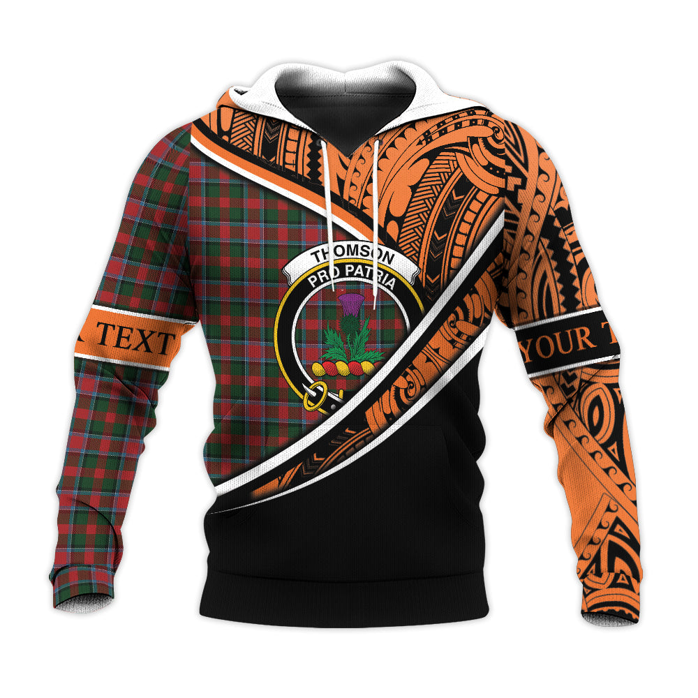 Printivon Thompson Mackinlay Knitted Hoodie Pattern Polynesian Custom Text