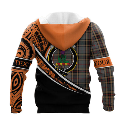 Printivon Thompson Special Grey Knitted Hoodie Pattern Polynesian Custom Text