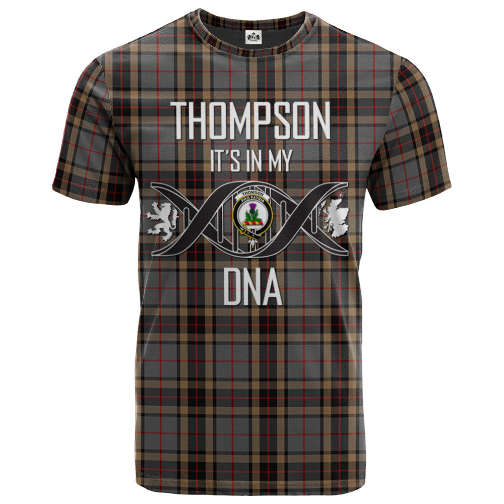 Printivon Thompson special grey Clan DNA In Me Tartan Crest T Shirt