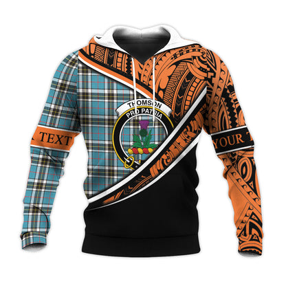 Printivon Thomson Knitted Hoodie Pattern Polynesian Custom Text
