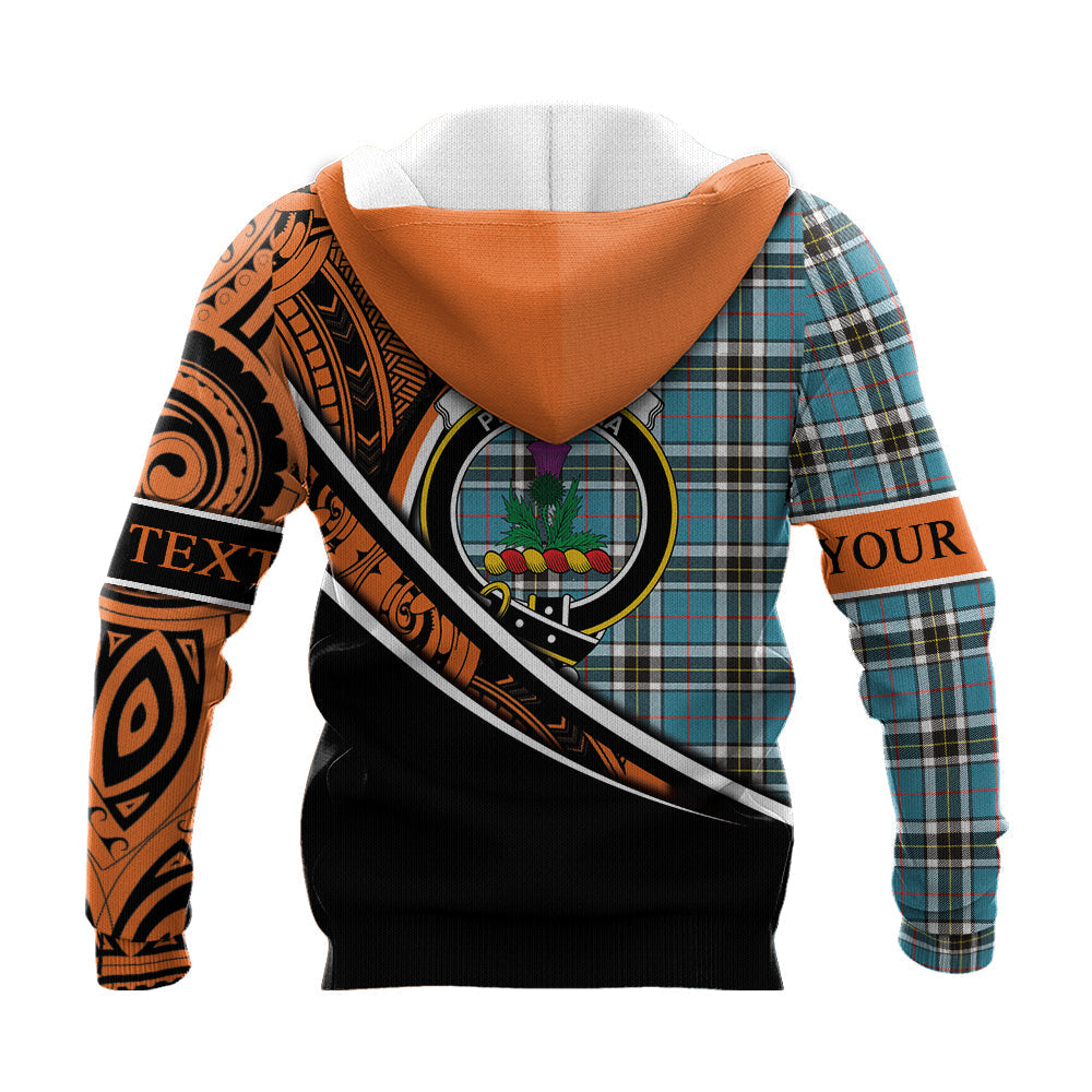 Printivon Thomson Knitted Hoodie Pattern Polynesian Custom Text