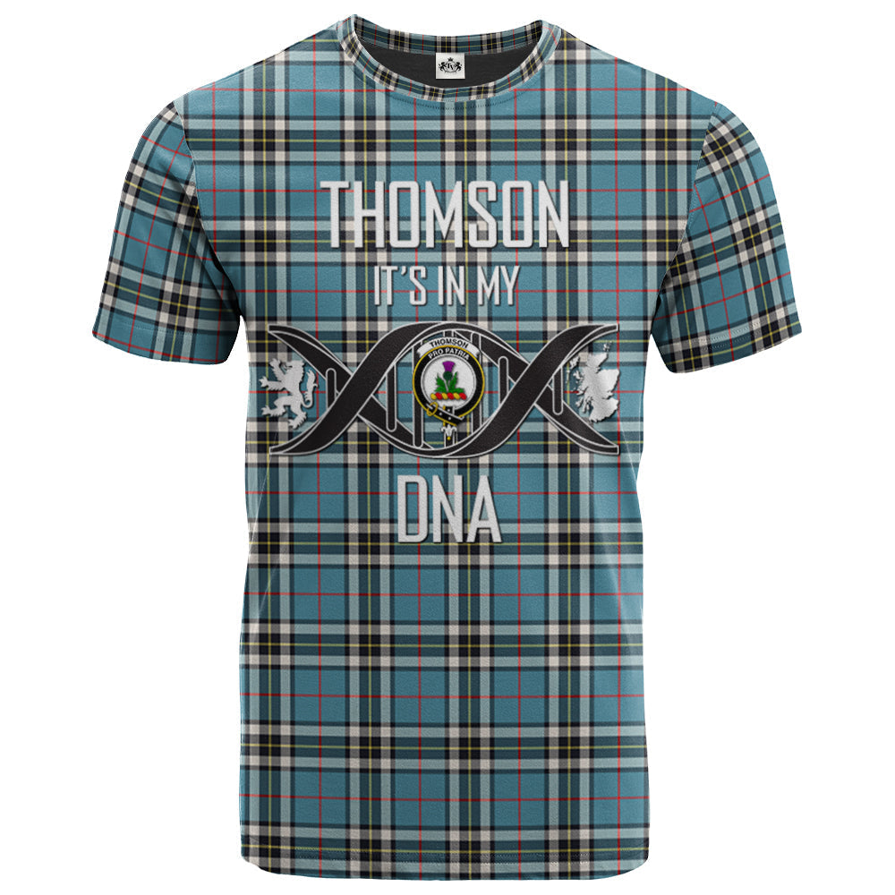 Printivon Thomson Clan DNA In Me Tartan Crest T Shirt