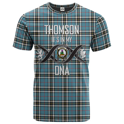 Printivon Thomson Clan DNA In Me Tartan Crest T Shirt