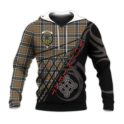 Printivon Thomson Camel Knitted Hoodie Pattern Celtic Custom Text