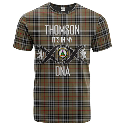 Printivon Thomson Camel Clan DNA In Me Tartan Crest T Shirt