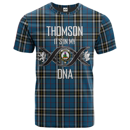 Printivon Thomson Dress Blue Clan DNA In Me Tartan Crest T Shirt