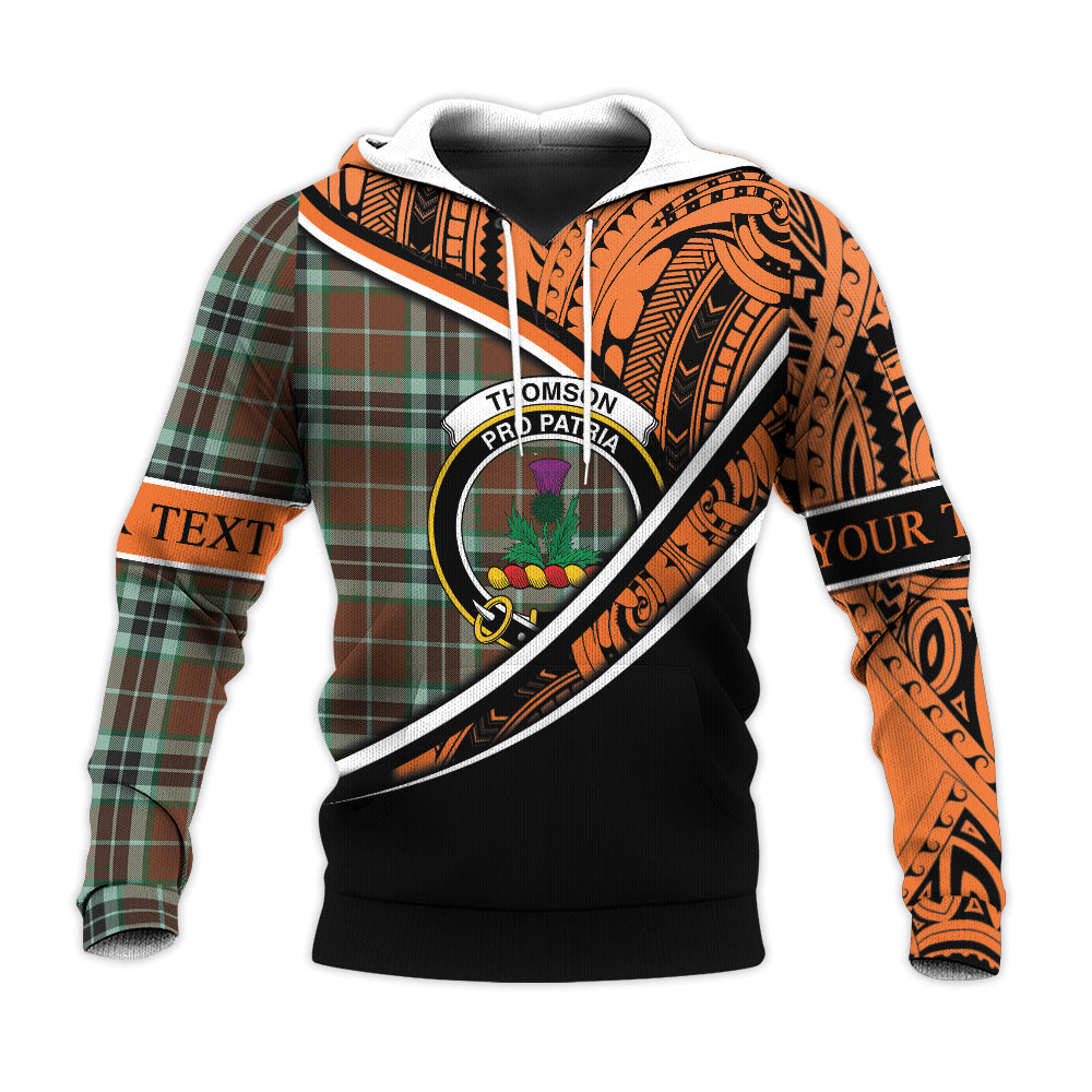 Printivon Thomson Hunting Modern Knitted Hoodie Pattern Polynesian Custom Text