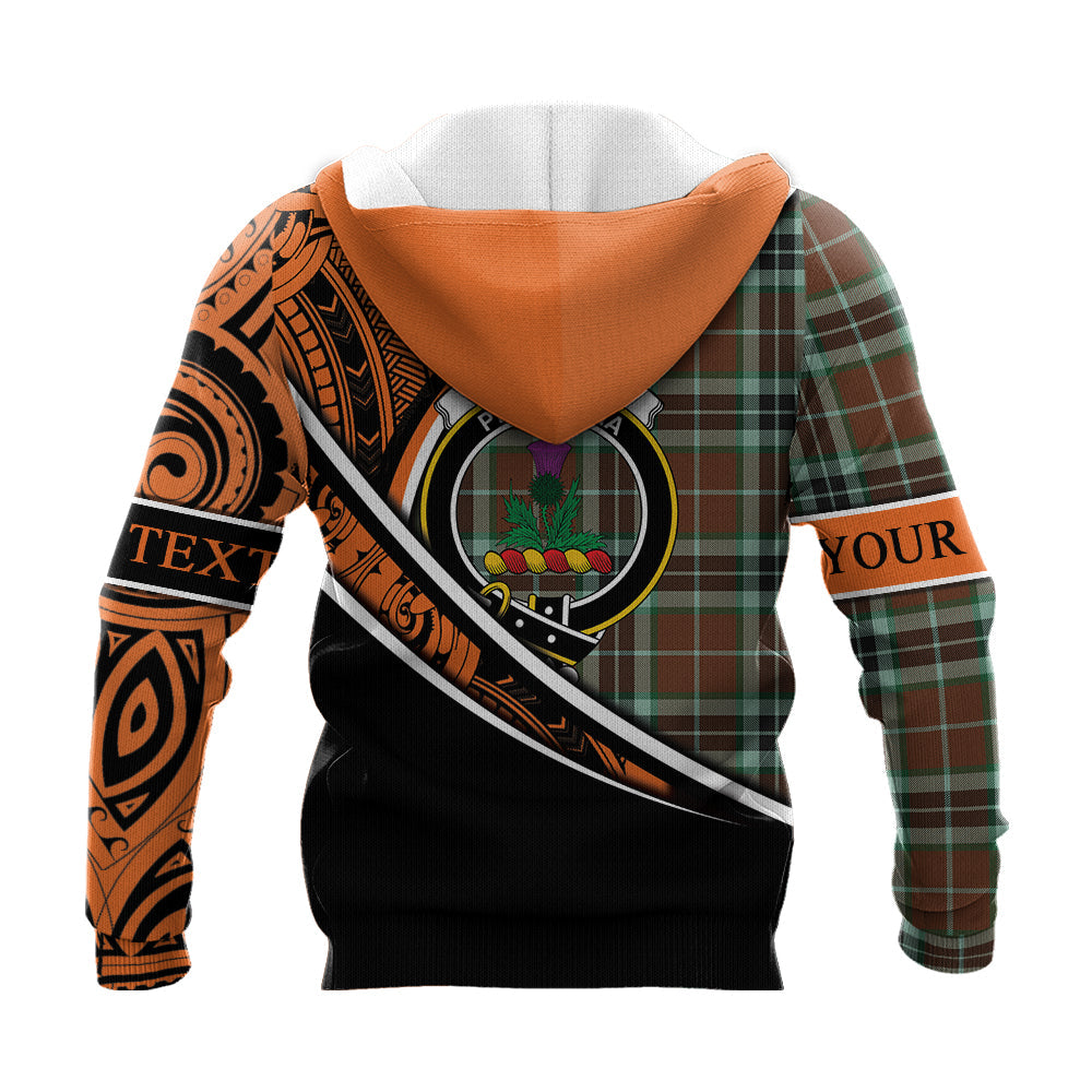 Printivon Thomson Hunting Modern Knitted Hoodie Pattern Polynesian Custom Text
