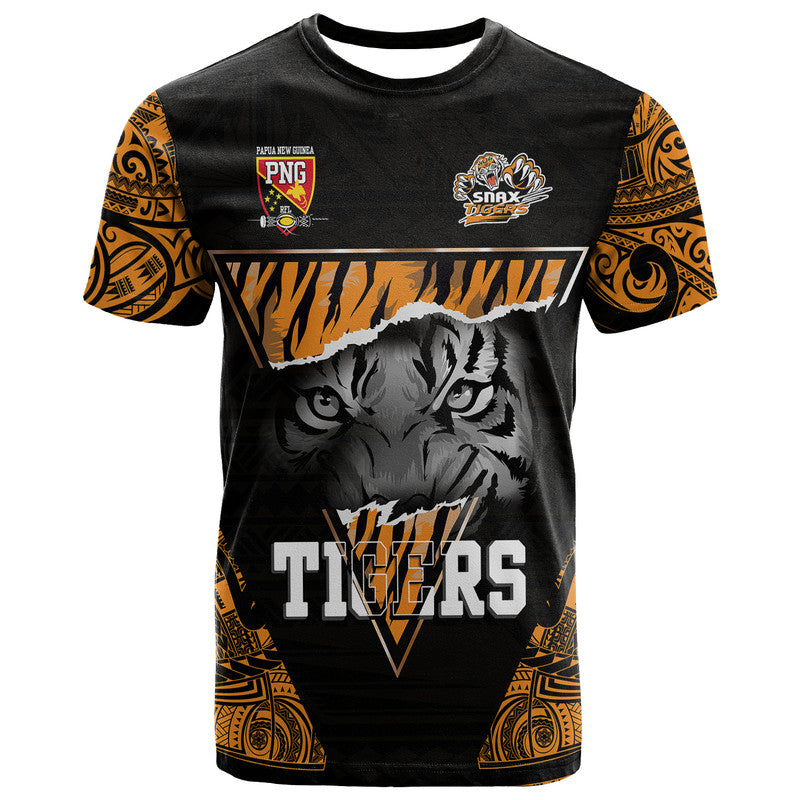 Papua New Guinea Lae Snax Tigers T Shirt Polynesian Tiger Face