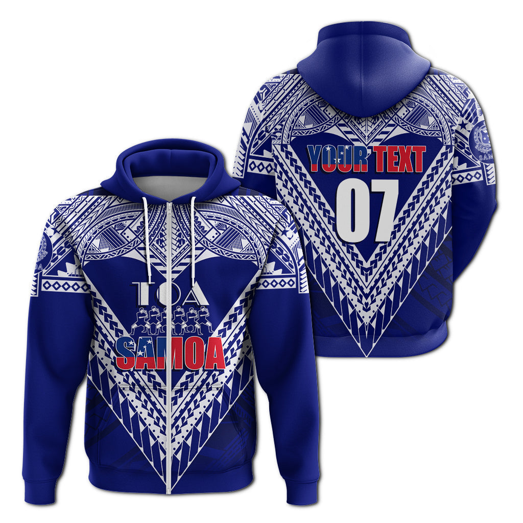 Custom Text ize Personalize Toa Samoa RLS Warriors Siva Tau Zip Up Hoodie