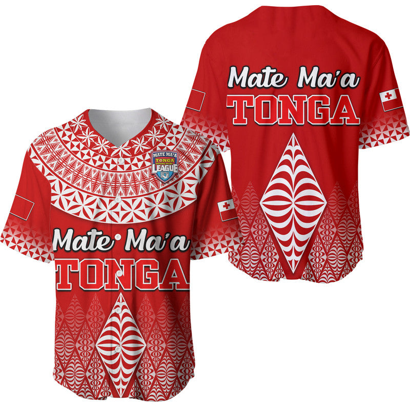 Mate Ma'a Tonga Rugby Baseball Jersey Tongan Kupesi Ngatu Style