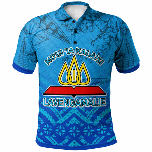 Tonga Polo Shirt - Lavengamalie College Logo With Tropical Flowers Polo Shirt