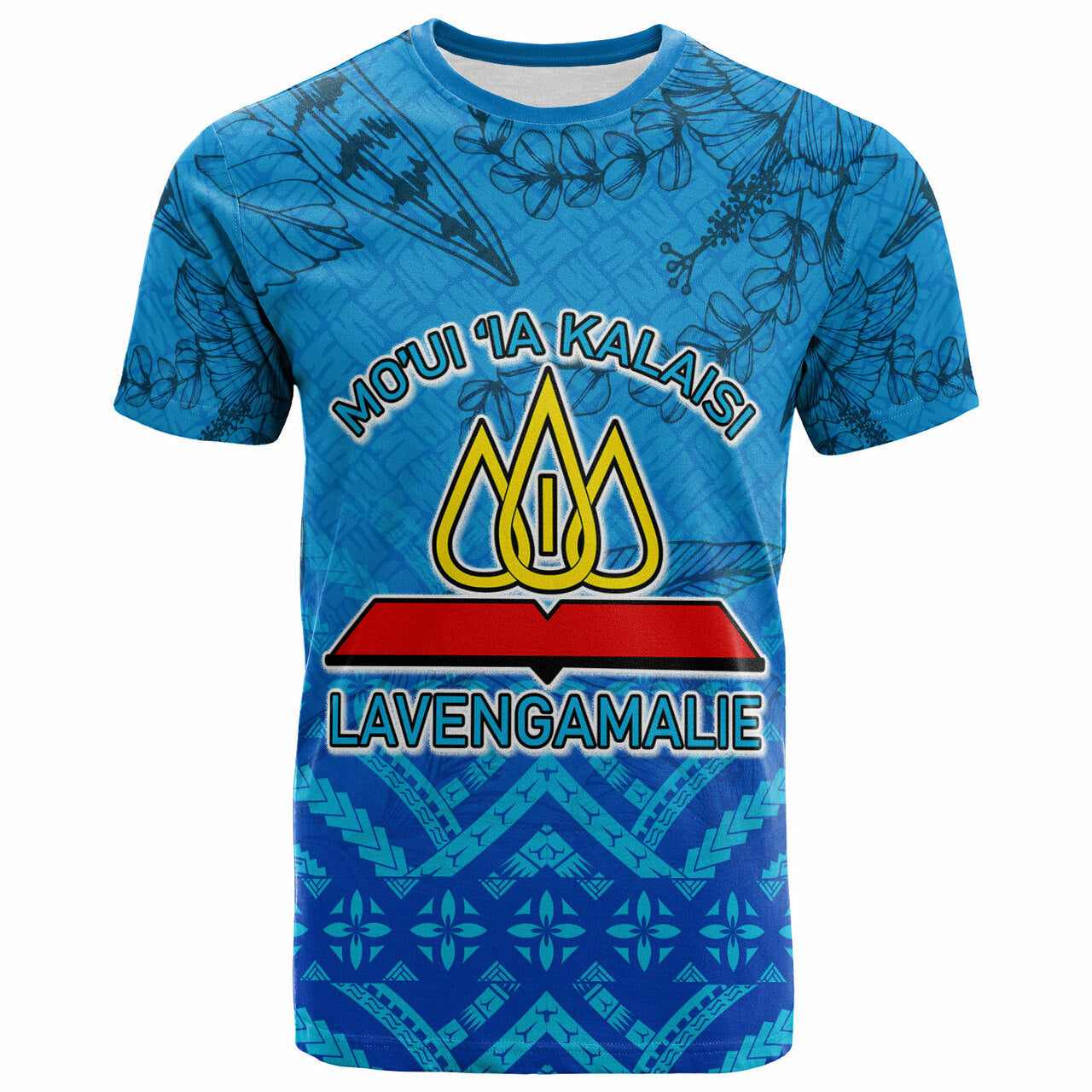 Personalised T - Shirt - Lavengamalie College Logo With Tropical Flowers T - Shirt