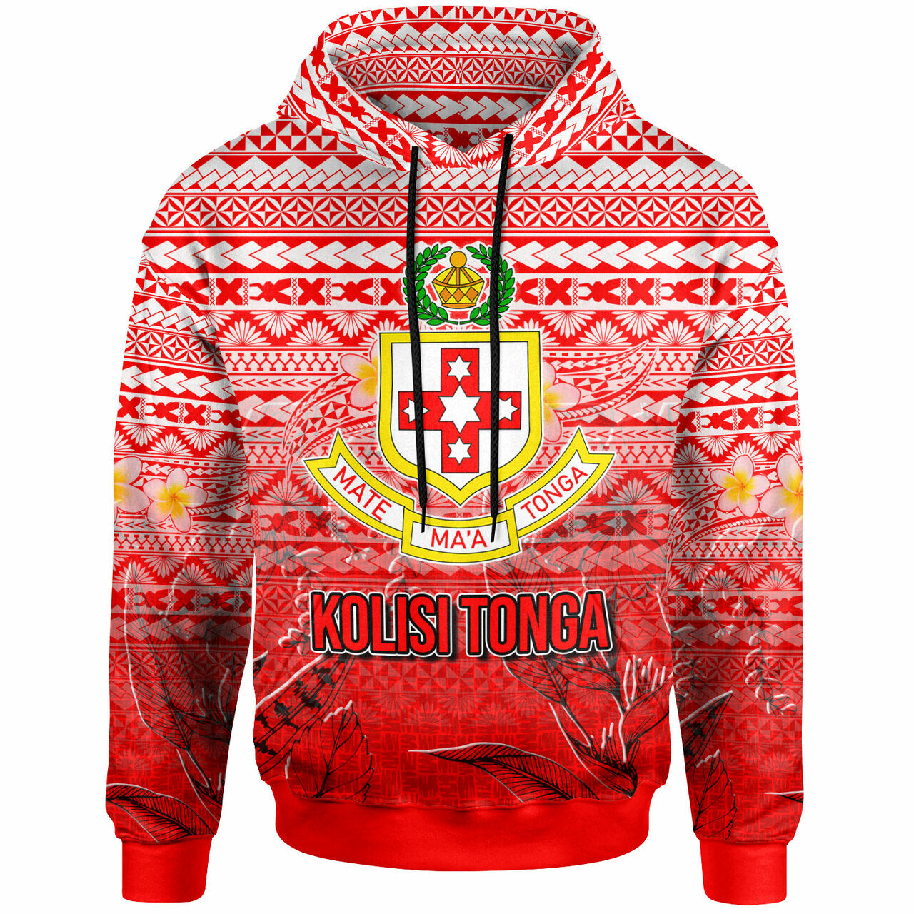 Tonga Hoodie Kolisi Tonga With Tropical Flowers