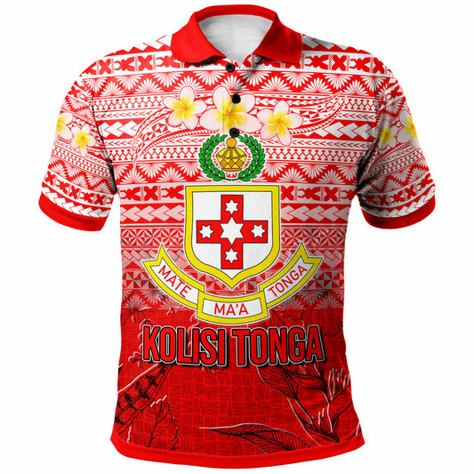 Tonga Polo Shirt - Kolisi Tonga With Tropical Flowers