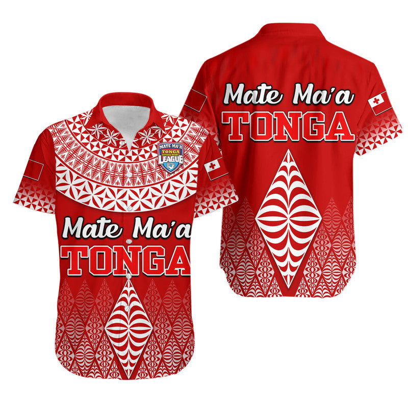 Mate Ma'a Tonga Rugby Hawaiian Shirt Tongan Kupesi Ngatu Style